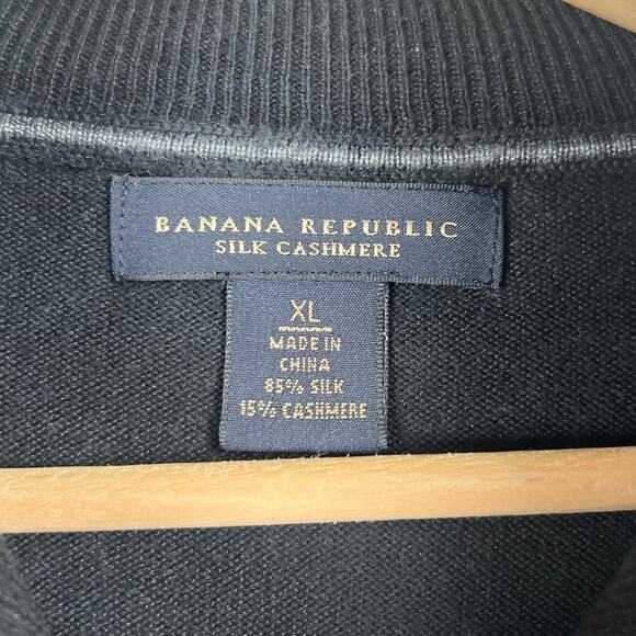 Banana Republic Silk Cashmere Size XL Pullover 1/4 Quarter Zip - Picture 5 of 7